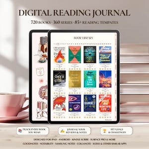 Digital Reading Journal: Cozy Reading Log & Book Tracker for (GoodNotes, iPad, Android, Kindle Scribe)