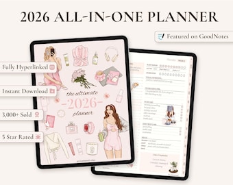 2026 Hyperlinked All-in-One Digital Planner for GoodNotes and iPad