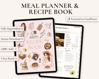 Digital Recipe Book: Meal Planner & Calorie Tracker (GoodNotes, iPad, Android and More)