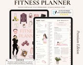 Digital Fitness Planner, Weight Loss Journal, Workout, Health & Meal Tracker for iPad, Android, Surface Pro, GoodNotes, Notability and More