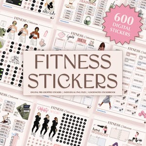 Digital Fitness Stickers | Workout Planner Stickers | Health & Wellness Digital Stickers for iPad | Aesthetic Stickers | GoodNotes Stickers