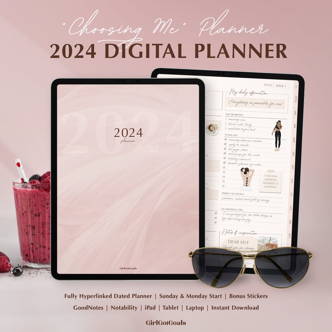 2024 Digital Planner, Goodnotes Planner, Daily Planner, Weekly Planner ...