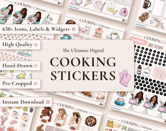 Digital Recipe Stickers: 650+ Food, Meal Prep & Cooking Planner Stickers (GoodNotes StickerBook + Individual PNGs)