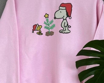 Embroidered Christmas Sweater - Charlie Brown Christmas Sweater - Embroidered Crewneck - Holiday Crewneck