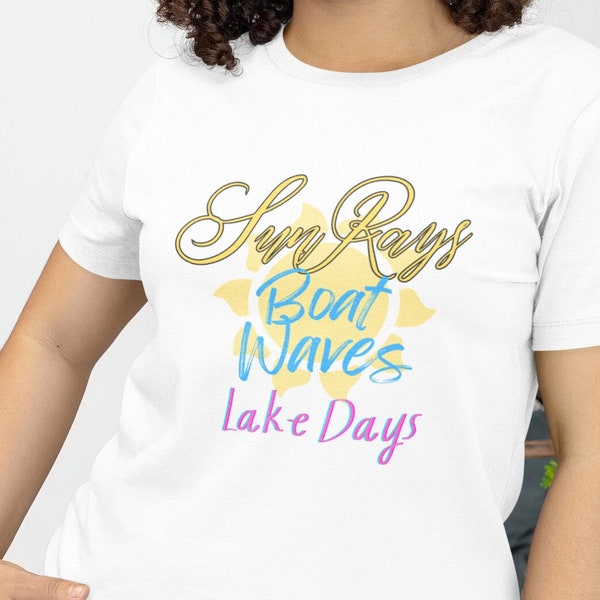 Sun Rays, Boat Waves, Lake Days Summer Fun Unisex T Shirt, Boating, Sunshine, Love the Lake, Great Gift for all