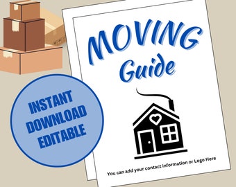 Moving Guide w/Checklist by Weeks, Pro Moving Tips, Survival Kits, Real Estate Agent Guide Templates for Buyers and Sellers or personal use