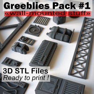 Greeblies Pack #1 &quot;Wall Mounted Stuff&quot; - 3D STL
