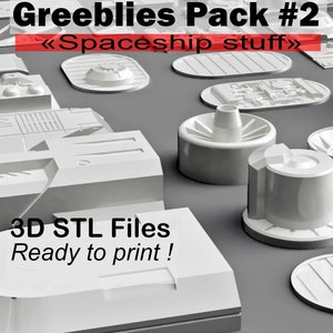 Pakiet Greeblies nr 2 „Elementy statków kosmicznych” – 3D STL