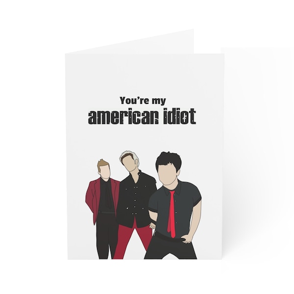 You're My American Idiot Greeting Card, Valentines Day Card, Emo Lovers, Green Day, Elder Emo, Anniversary Card, Punk Rock, Digital Download