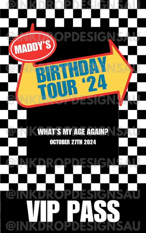 Warped Tour Inspired Birthday VIP Pass, All Access Lanyard (canva