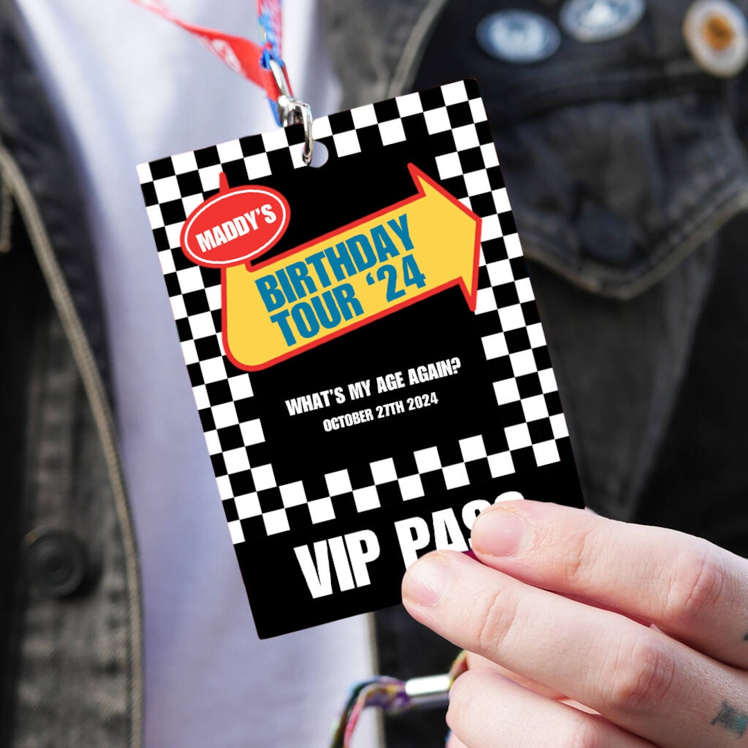 Warped Tour Inspired Birthday VIP Pass, All Access Lanyard (canva ...