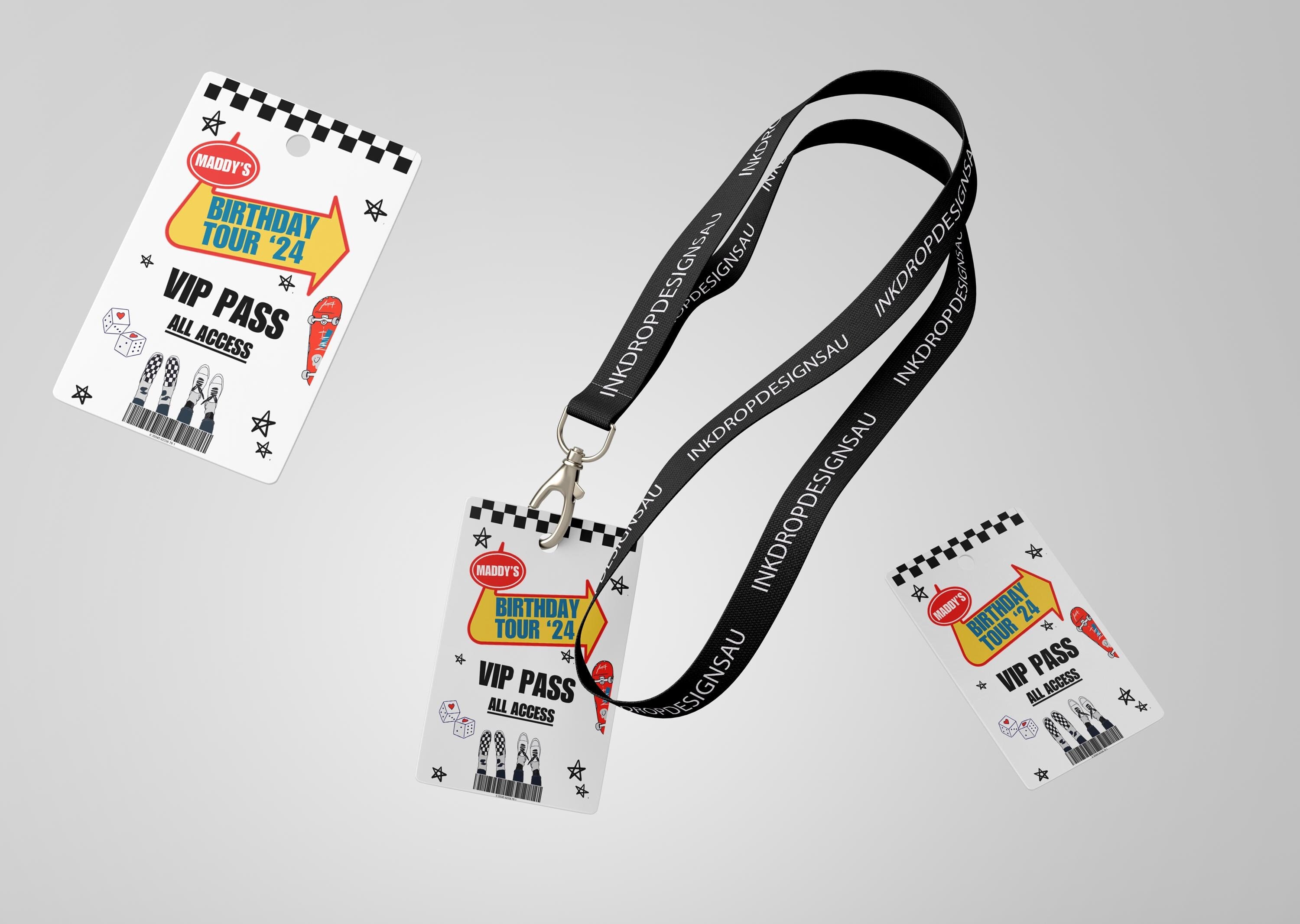 Warped Tour Birthday VIP Pass: Editable Canva Template (digital