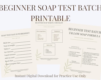Tallow Soap Beginner Test Batch Printable | DIY Cold Process (Digital Download)