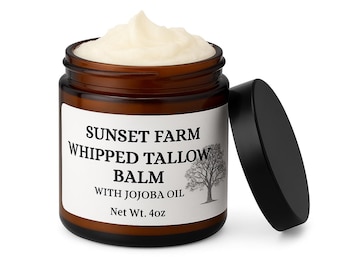 Whipped Tallow Balm with Jojoba Oil | Grass Fed Face and Body Moisturizer