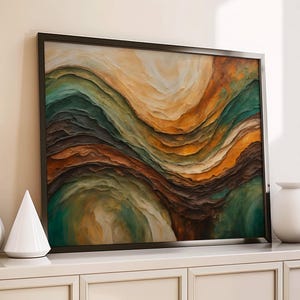 Abstract Earthy Wave Print: Modern Home Decor (Digital Download)