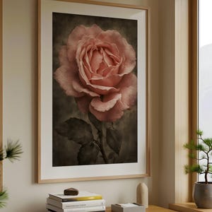 Abstract Rose Watercolor Print: Modern Floral Home Decor (Digital Download)