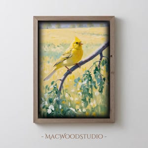 Yellow Bird Botanical Art Print: Nature-Inspired Home Decor (Digital Download)