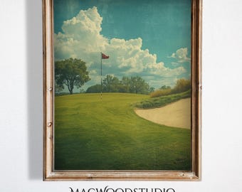 Vintage Golf Course Print, Retro Golf Wall Art (Digital Download)