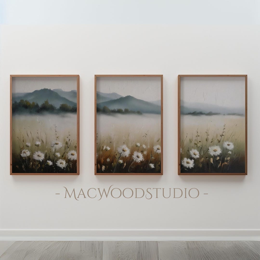 Wildflower Printable Wall Art Set of 3 Boho Floral Digital Prints for ...