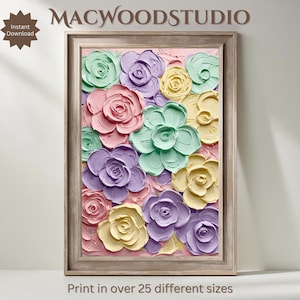 Colorful Abstract Wall Art | Pastel Petal Symphony | Contemporary Home Decor | Printable Wall Art | Digital Download | Modern Artistic
