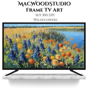 Wildflower Field Art for Samsung Frame TV: Vintage Cottage (Digital Download)