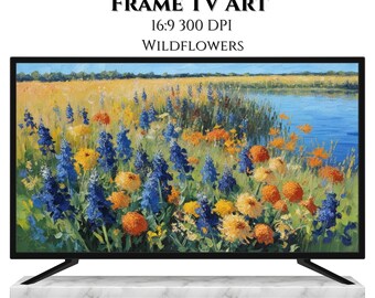 Wildflower Field Art voor Samsung Frame TV: Vintage Cottage (digitale download)