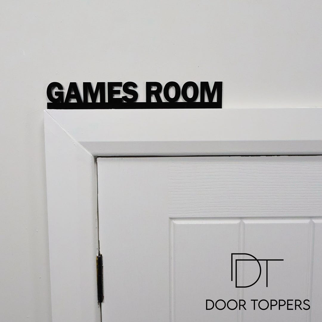 GAMES ROOM Door Topper – Home Bar & Entertainment Room Sign | Black ...