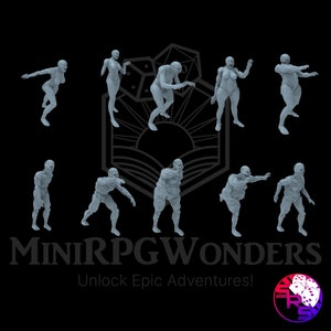 Zombies/Skinned undead by Sync Ratio Systems | Zombie | Undeads | Multiple base options | for DnD, 5E, Pathfinder, Wargaming and other RPGs