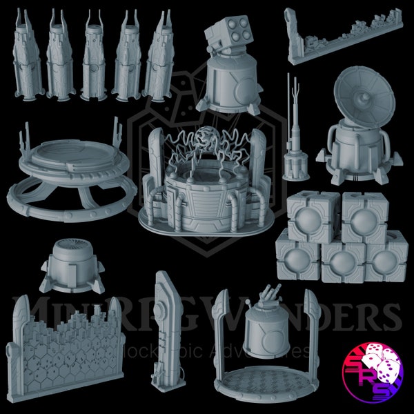 Cybertech Scatter Terrain by Sync Ratio Systems | for DnD, 5E, Starfinder, Wargaming and other RPGs