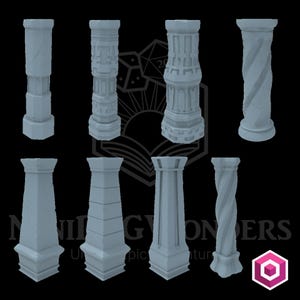 Klassische Columns von 3DHexes | D&D Modulares Gelände | Streuterrain | Wargaming Gelände | Ägypten Terrain | Wüsten Gelände | Rollenspiel Geschenke