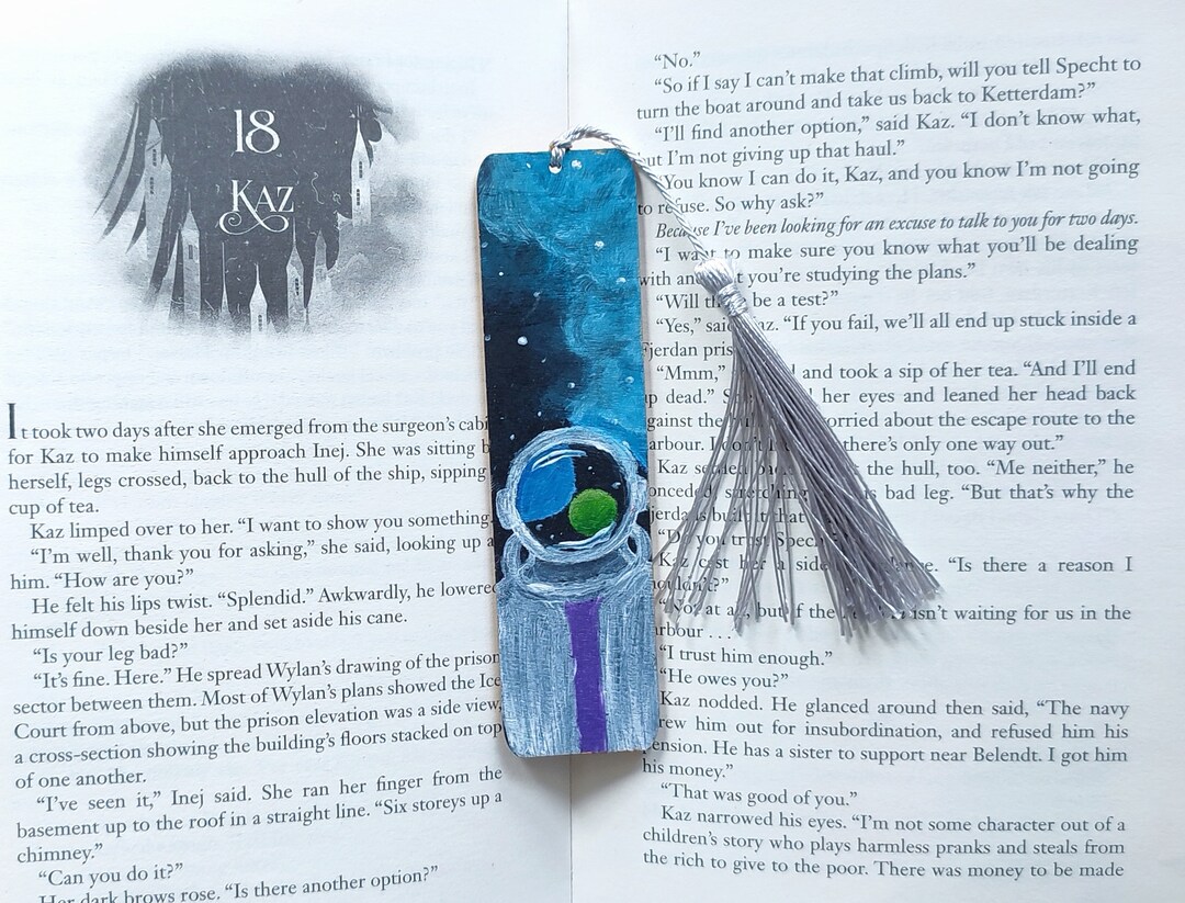 Spaceman With Nebula Hand Painted Bookmark, Space Lovers, Space Art ...