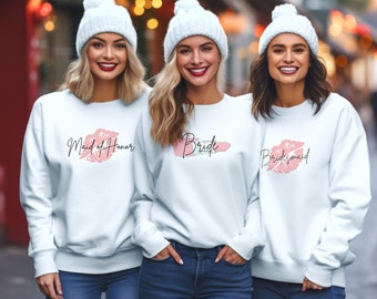 Bridesmaid Gifts, Bridesmaid sweatshirt, Bride Sweatshirt, Maid of Honor Gifts, Wedding party, Bachelorette Party, Maid of Honor Sweatshirt