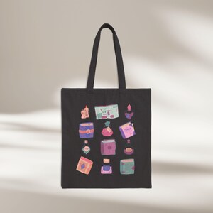 Zauberbücher und Zaubertränke Canvas Einkaufstasche, Hexerei Tote, Halloween Tote, Buch-Liebhaber-Geschenk, wiederverwendbare Einkaufstasche, umweltfreundliche Tote