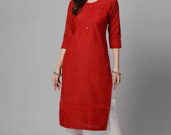 Exclusive Hand Embroidery Chikankari Work Viscose Rayon Kurti for Women and Girls, Chikankari Kurta, Kurti Kurta Set, Free Shipping