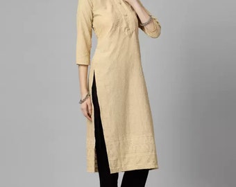 Exclusive Hand Embroidery Chikankari Work Viscose Rayon Kurti for Women and Girls, Chikankari Kurta, Kurti Kurta Set, Free Shipping