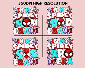 Spidey Mom/Dad/Sis/Bro Era PNG - 4 PNG Pack (Digital Download)