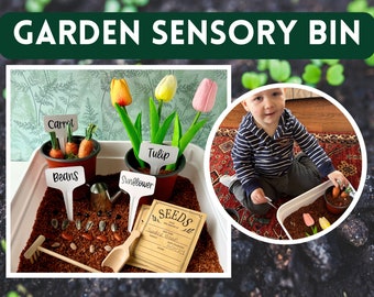 Garden Sensory Bin: Montessori Toddler Activity