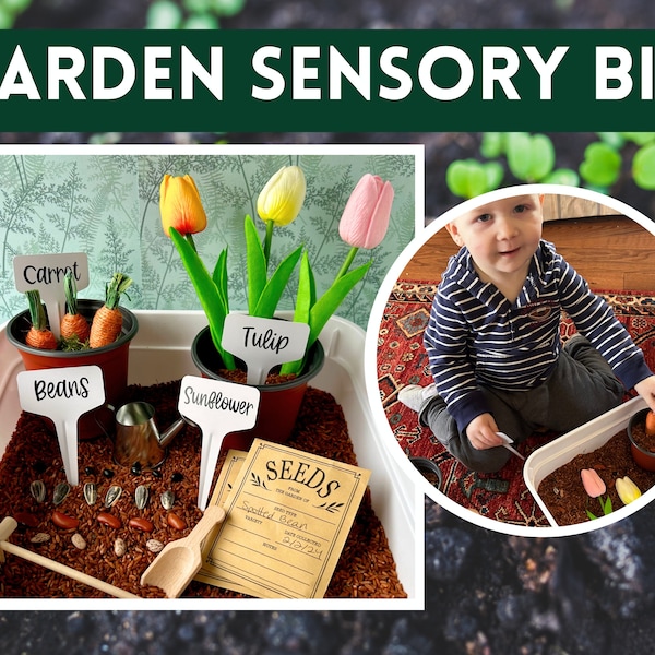 Spring Garden Sensory Bin Activity Gift, Personalized Sensory Play Table for Toddler, Montessori Sensorial Kit, Education Toy