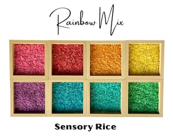 Rainbow Sensory Rice: Montessori Toddler Play, Calming ASMR