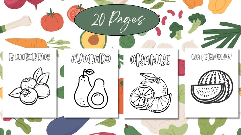 Printable PRODUCE Coloring Pages - Etsy
