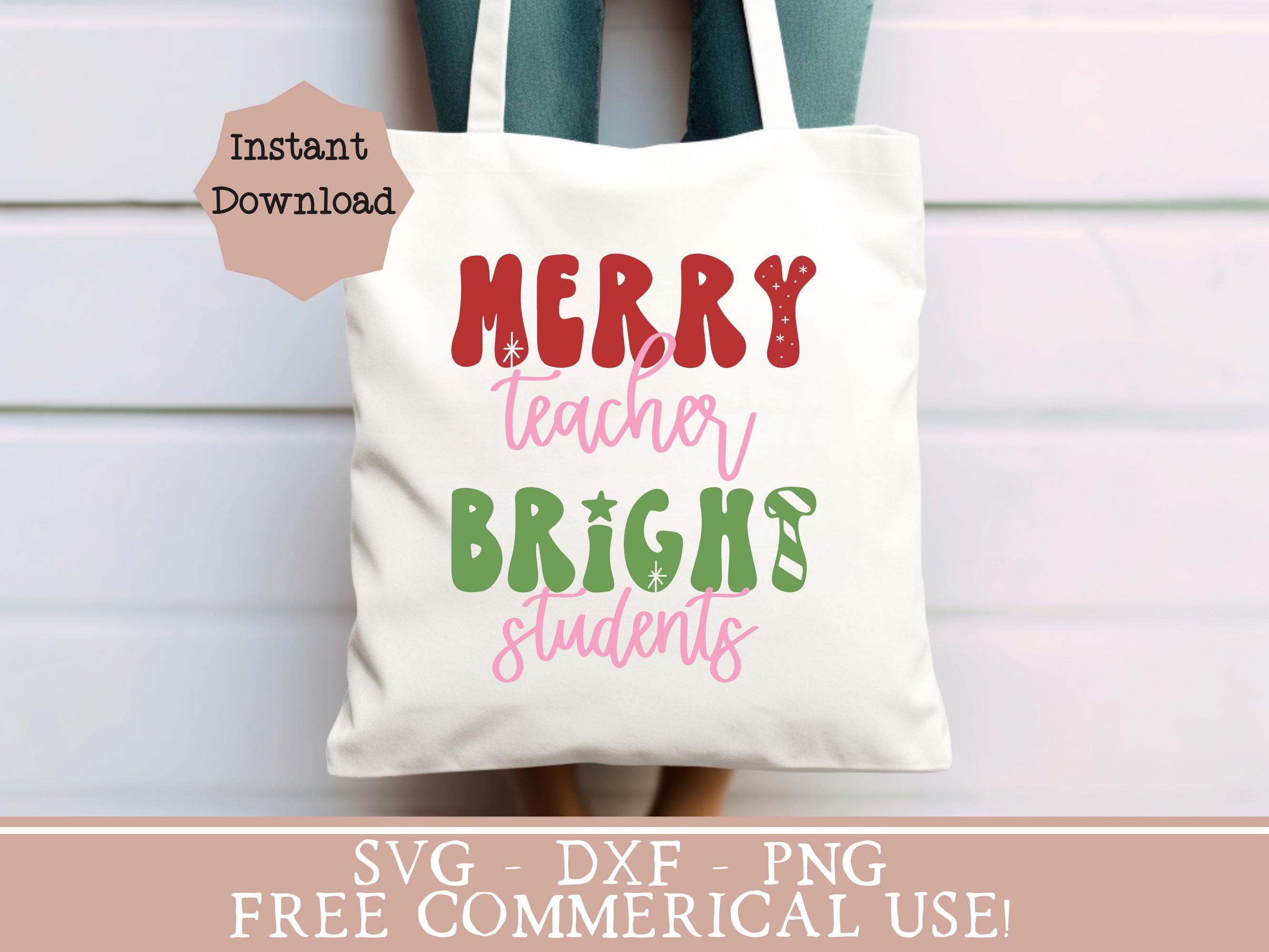 Retro Teacher Christmas Shirt Svg Merry Teacher Bright Student Png ...
