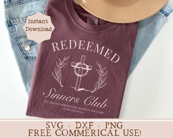 Christian Easter shirt svg Christian social club png faith sublimation design bible verse shirt png 1 Corinthians svg redeemed sinners club