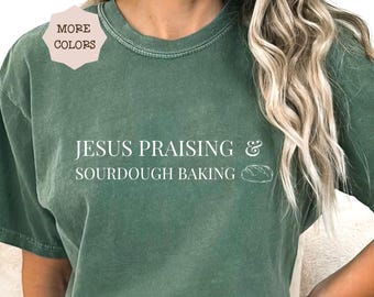 Christian sourdough svg funny sourdough png minimalist sourdough shirt svg Christian homestead png Jesus praising sourdough baking svg bread