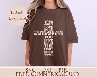 Christian shirt svg cross with words png Easter sublimation design faith inspired png Gods love svg religious shirt png Gods grace svg