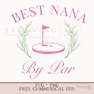 Regalo divertido para abuela, camiseta de golf para abuela, diseño de sublimación para abuela, regalo para el Día de la Madre para abuela, camiseta rosa y verde preppy, diseño de sublimación para abuela