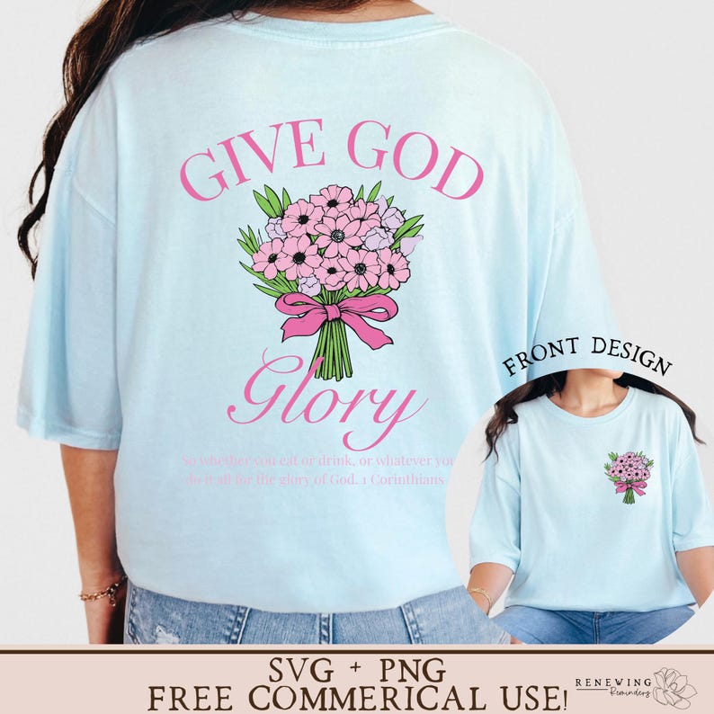 Christian floral svg pink give God glory