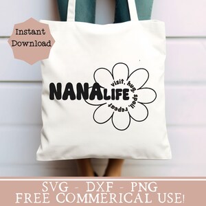 WCGXKO Nana Einkaufstasche – Großer Shopper Mit Niedlichem Design, Perfekt Als Geschenk Für Omas Oder Mütter