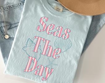 Coastal aesthetic png seaside shirt svg seashell sublimation design seas the day png beach shirt design summer shirt png beach lover gift