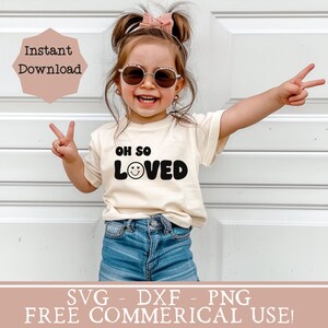 trendy kids shirt svg so loved onesie png
