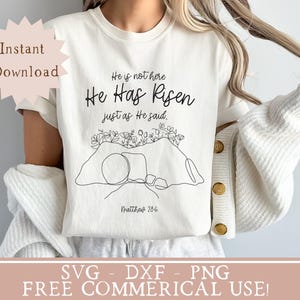 shirt svg He has risen png empty tomb commercial use png